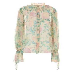 CHLOE Floral Print Organza Blouse Women SEEDPEARL BEIGE Shirts